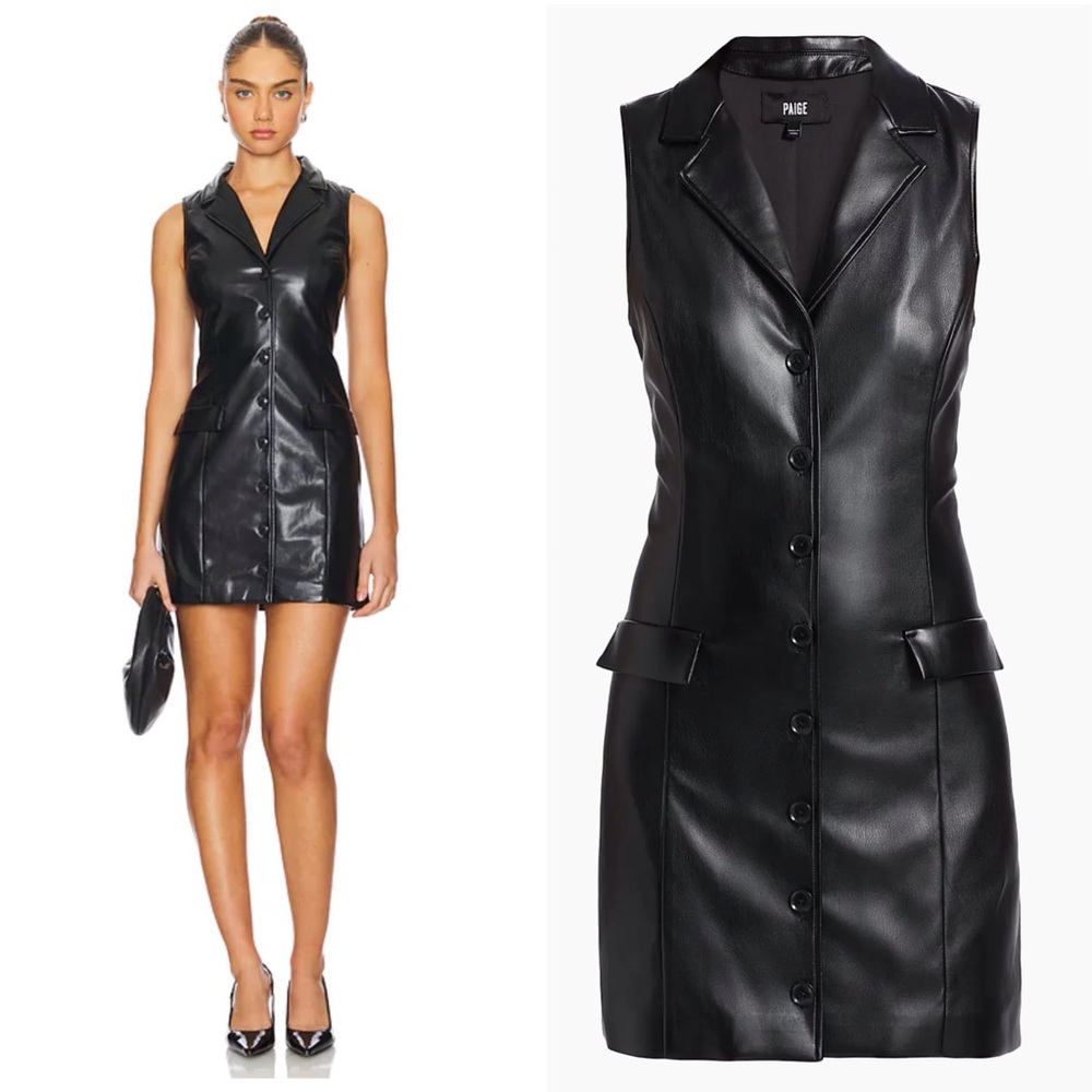PAIGE Graciella Faux-Leather Mini Dress